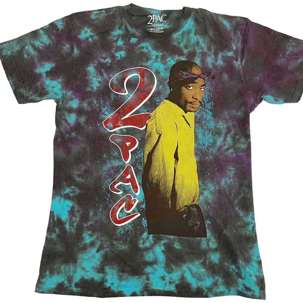 Tupac T Shirt Vintage 2PAC Official Unisex Dye Wash Blue L