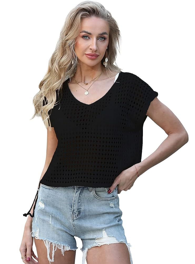 Amazon | [優億] メッシュtシャツ 半袖 網 トップス レディース