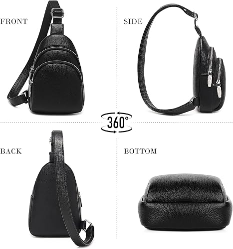 Miniatura 7 de Bolso bandolera para mujer Pequeña bolsa cruzada de moda, riñoneras de pecho de moda, cinturón de cuero, bolso cruzado, Marrón, Bolsos cruzados