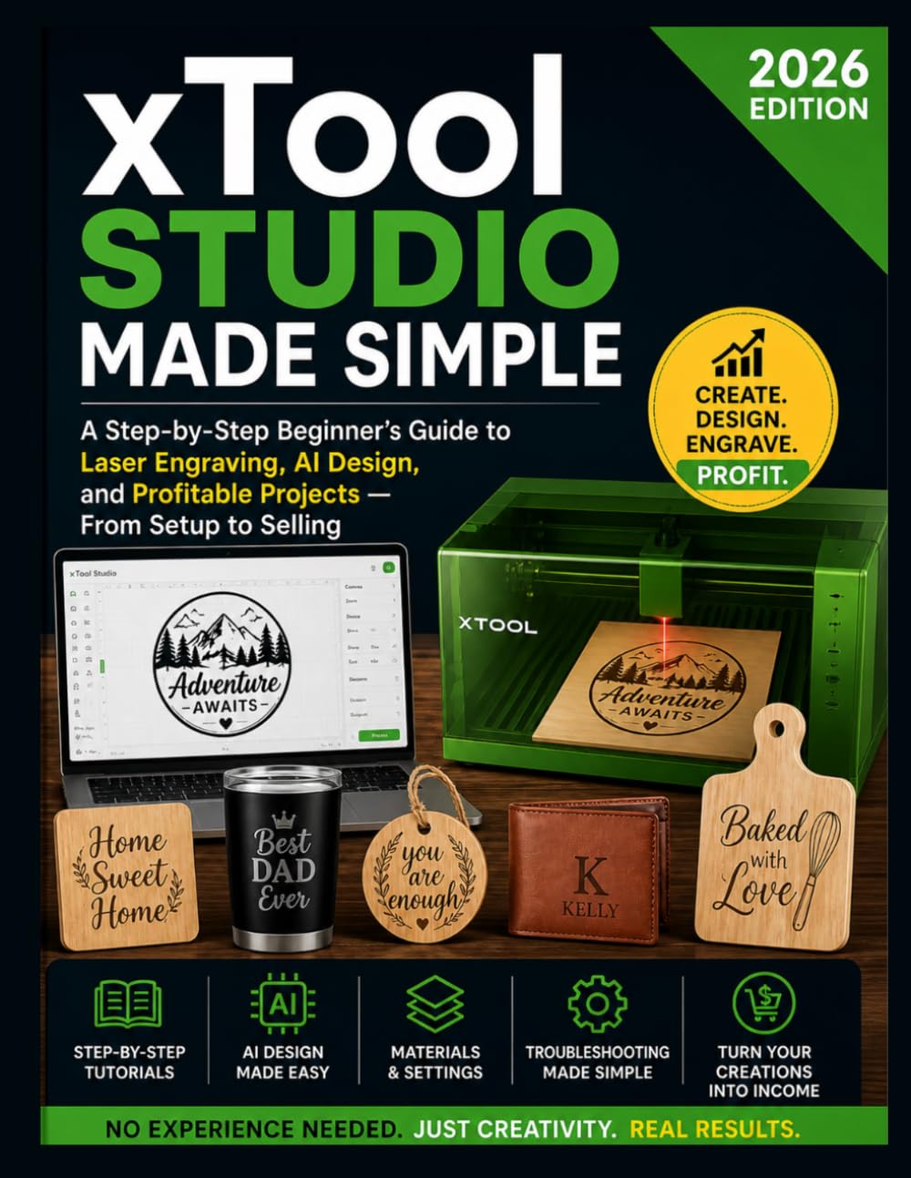 xTool Studio Made Simple: A Step-by-Step Beginner's Guide to Laser Engraving, AI Design, and Profitable Projects; From Setup to Selling (2026 Edition)