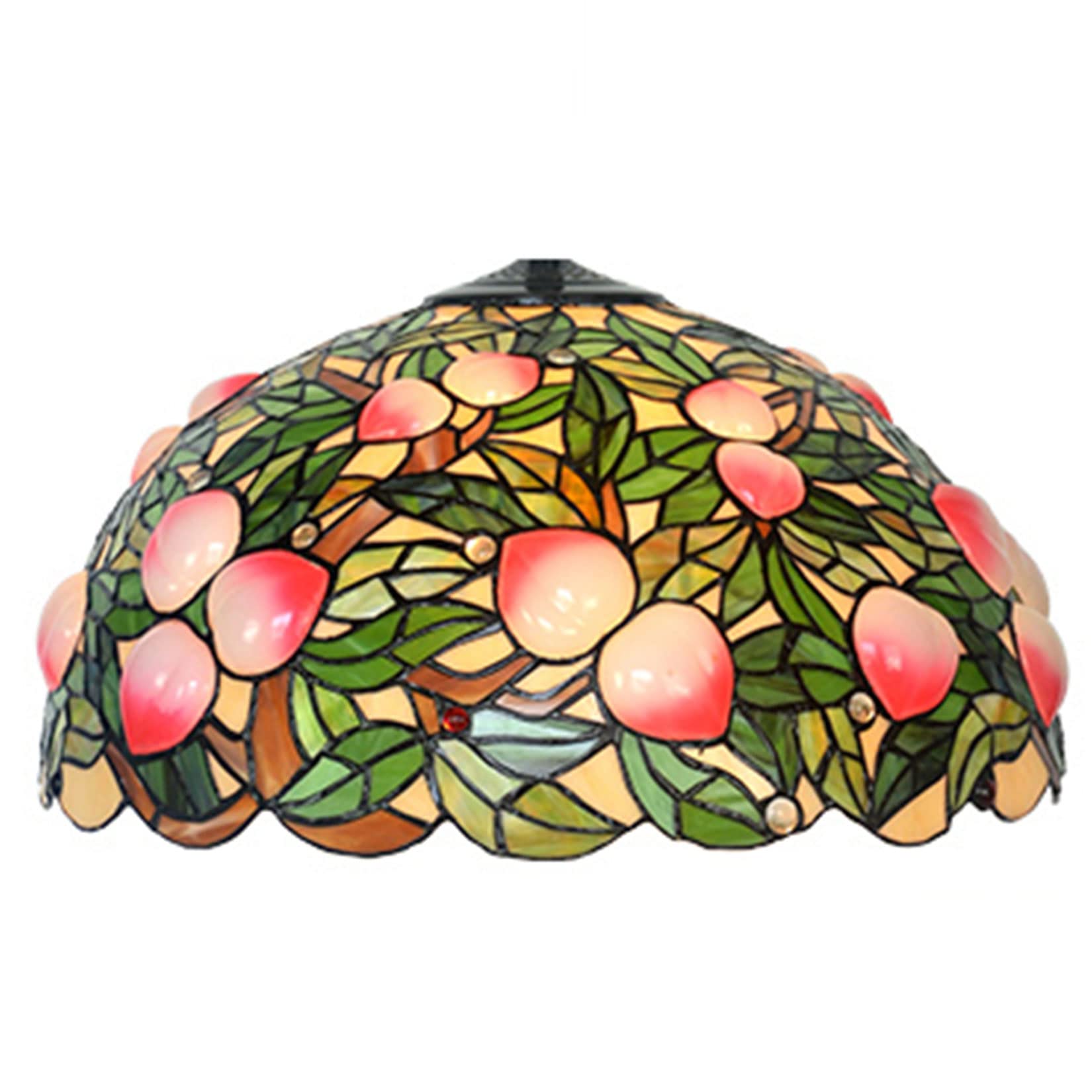 HJRegaFimu Lamp Shade Replacement Wisteria Tulip Rose Dragonfly Stained Glass Lampshade Only With Cap Fit For Table Floor Light Pendant Ceiling Fixture W20 Xh10 (tulip)