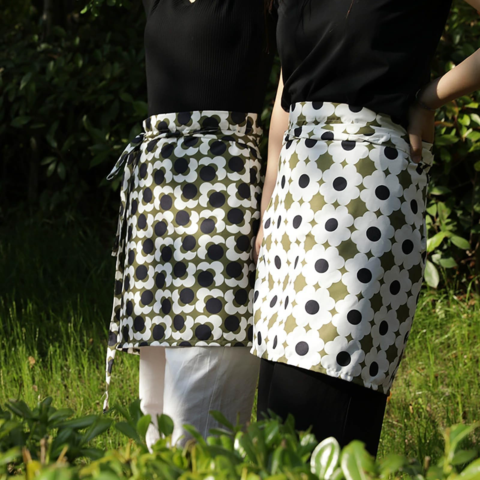 Grembiule in cotone con tasche, grembiule a nastro, per cucina, cucina, giardinaggio, pittura artistica