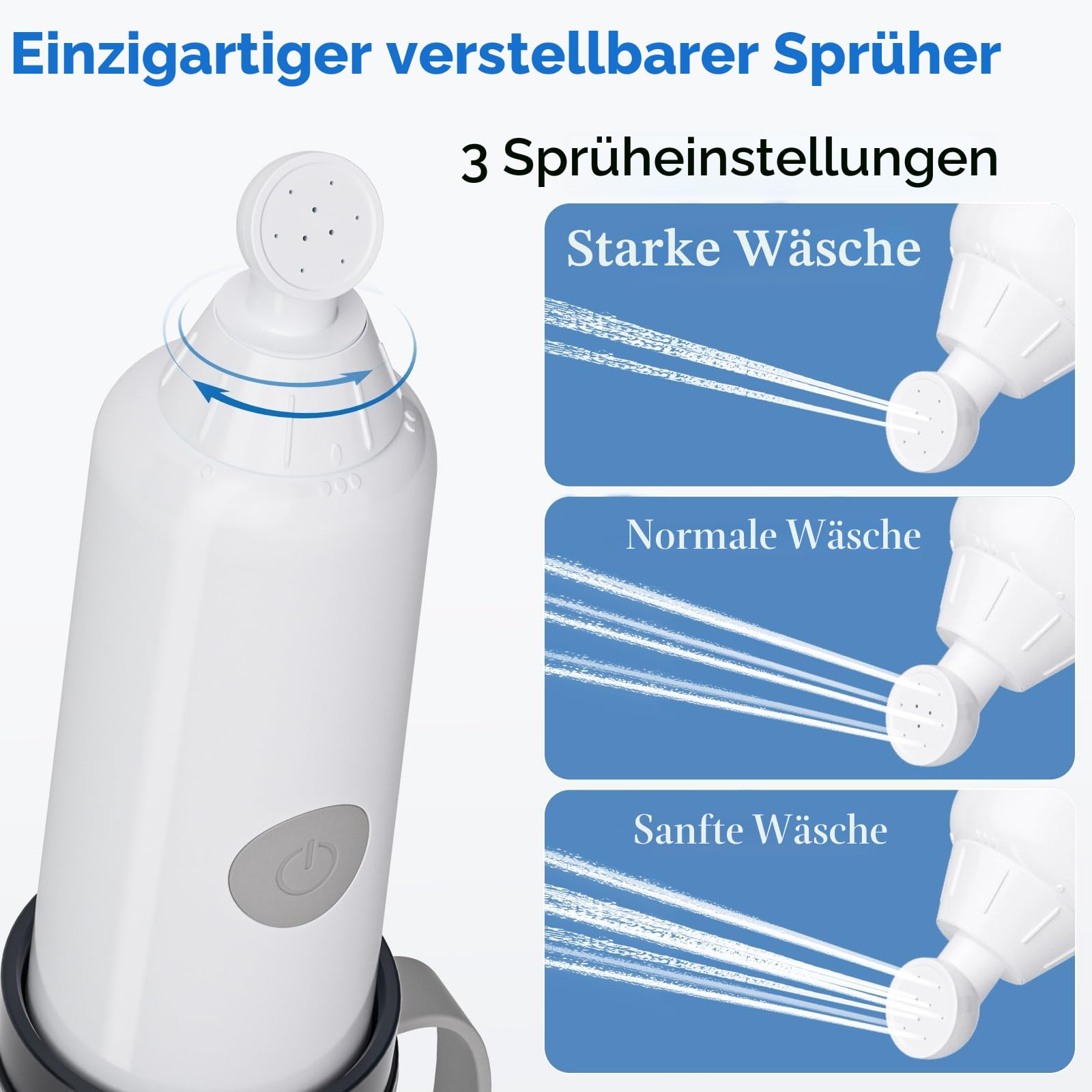 BIGCOW Tragbare Bidet mit 3 Sprühmodi | Elektrische Po Dusche | IPX7 Wasserschutz & Druckregulierung | für Sanfte Körperpflege, Wochenbettzeit und Sensible Hautpartien (Schwarz)