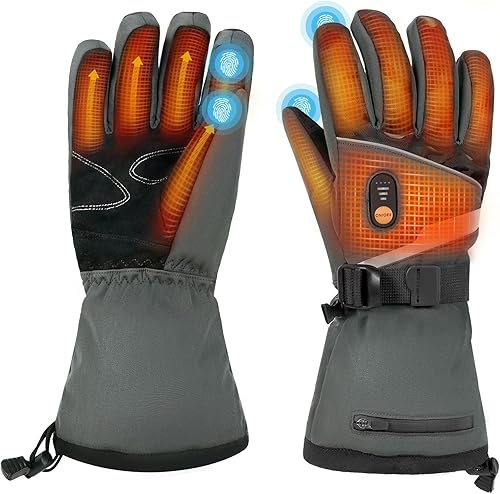 Minthouz Heated Gloves for Men Women, Dual 7.4V 3000mAh Rechargeable Heated, Tou