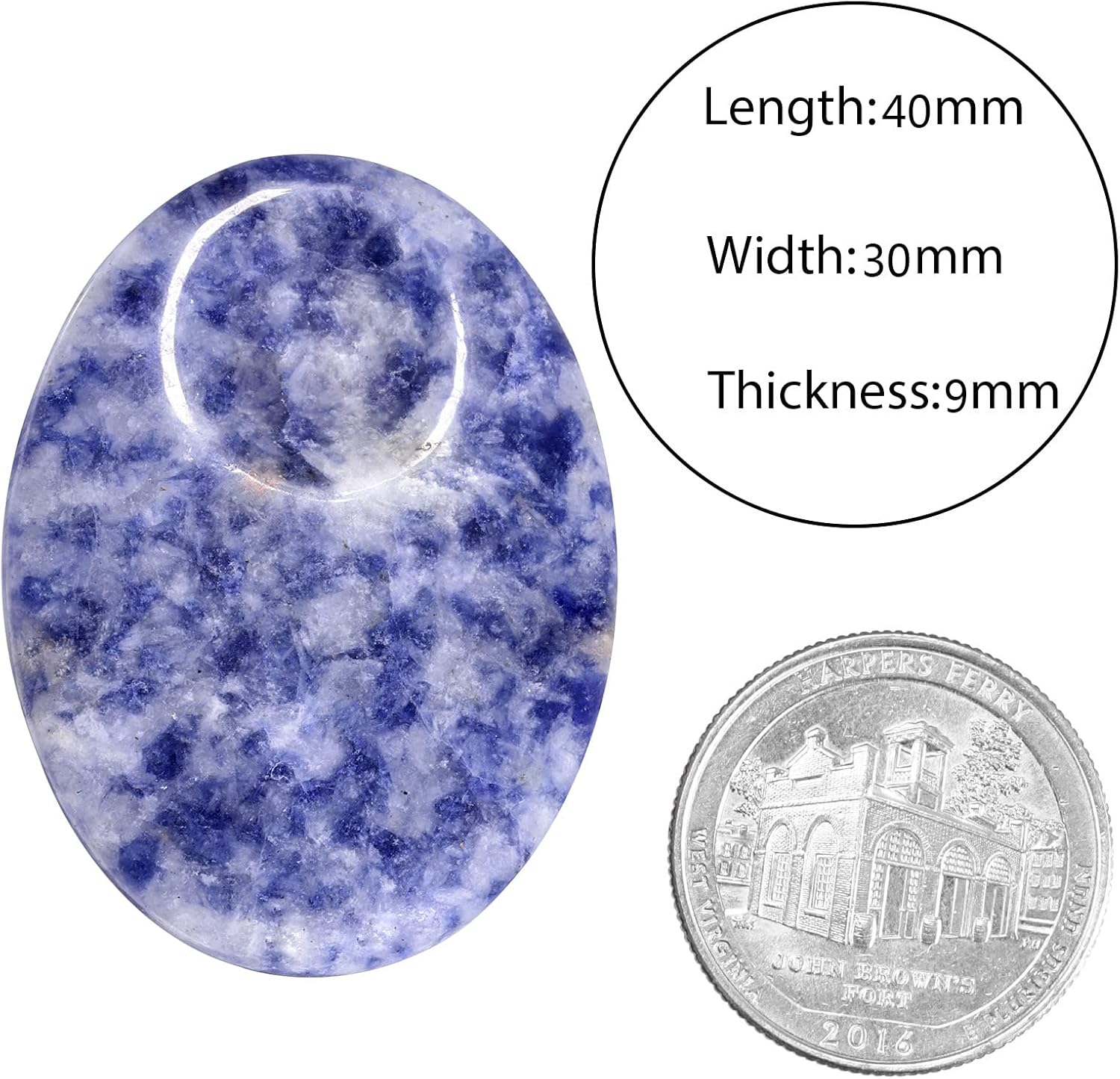 Nupuyai Sodalite & Green Aventurine Oval Thumb Worry Stone Set - Image 3