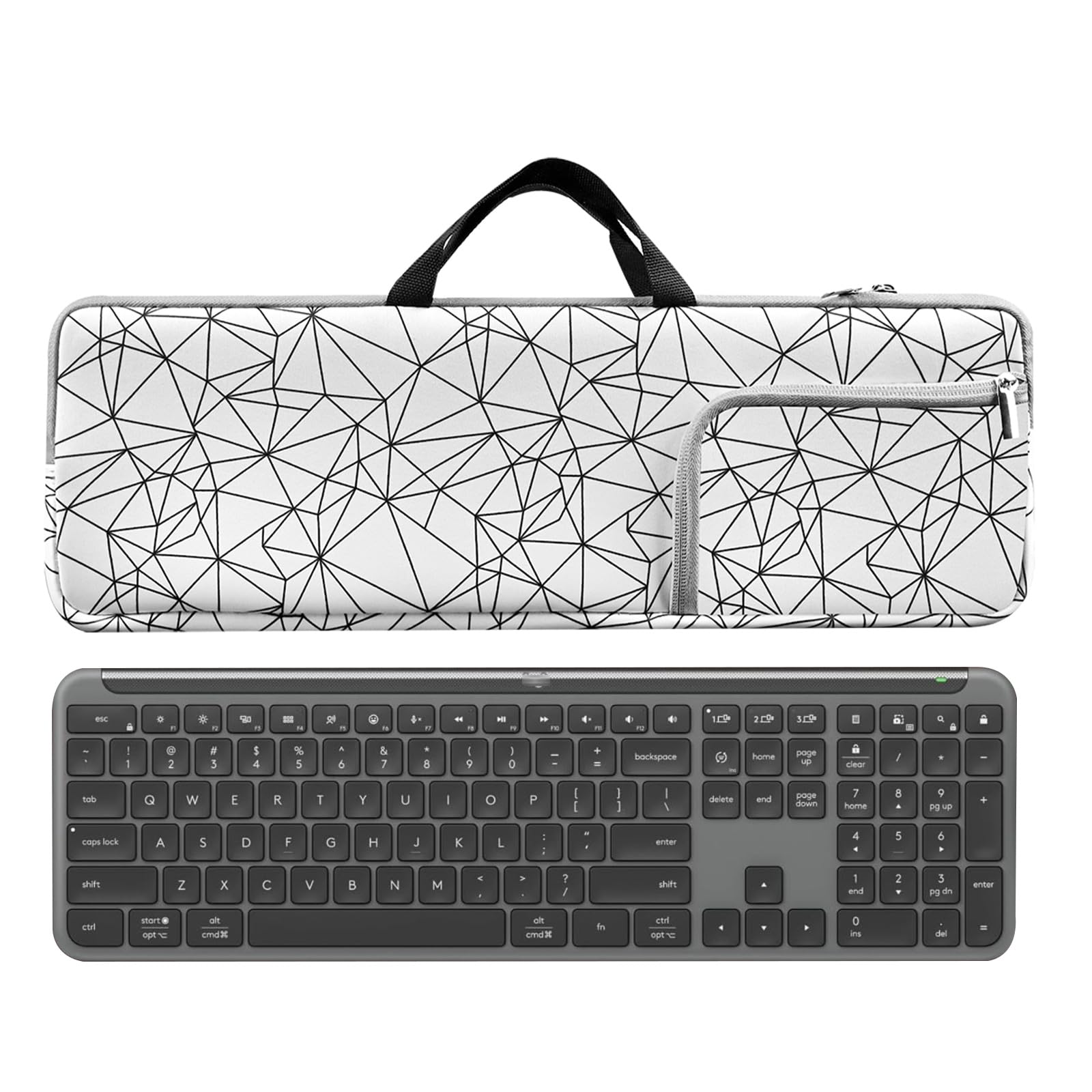 Keyboard Travel Sleeve Portable Keyboards Storage Bag Shockproof Waterproof Mouse Case for Logitech MK955/MK235/Signature Slim K950 Wireless Keyboard and Mouse Combo (White)