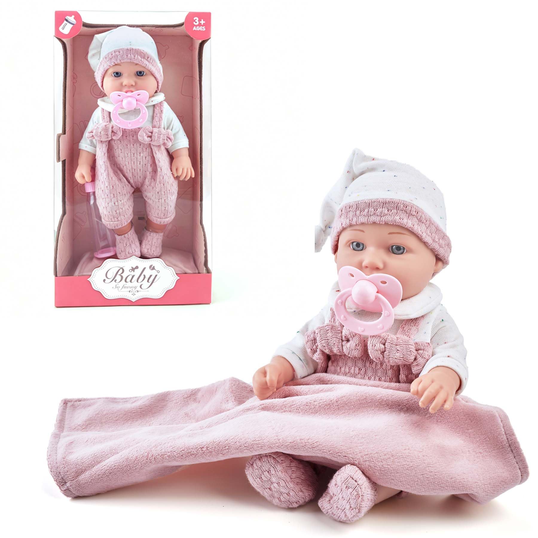 Set De Muñeca De 30cm Con Biberón, Chupete, Ropa Y Manta – Juguete Completo Para Juegos De Rol Y Cuidado, Ideal Para Niños Y Niñas De 3 Años En Adelante