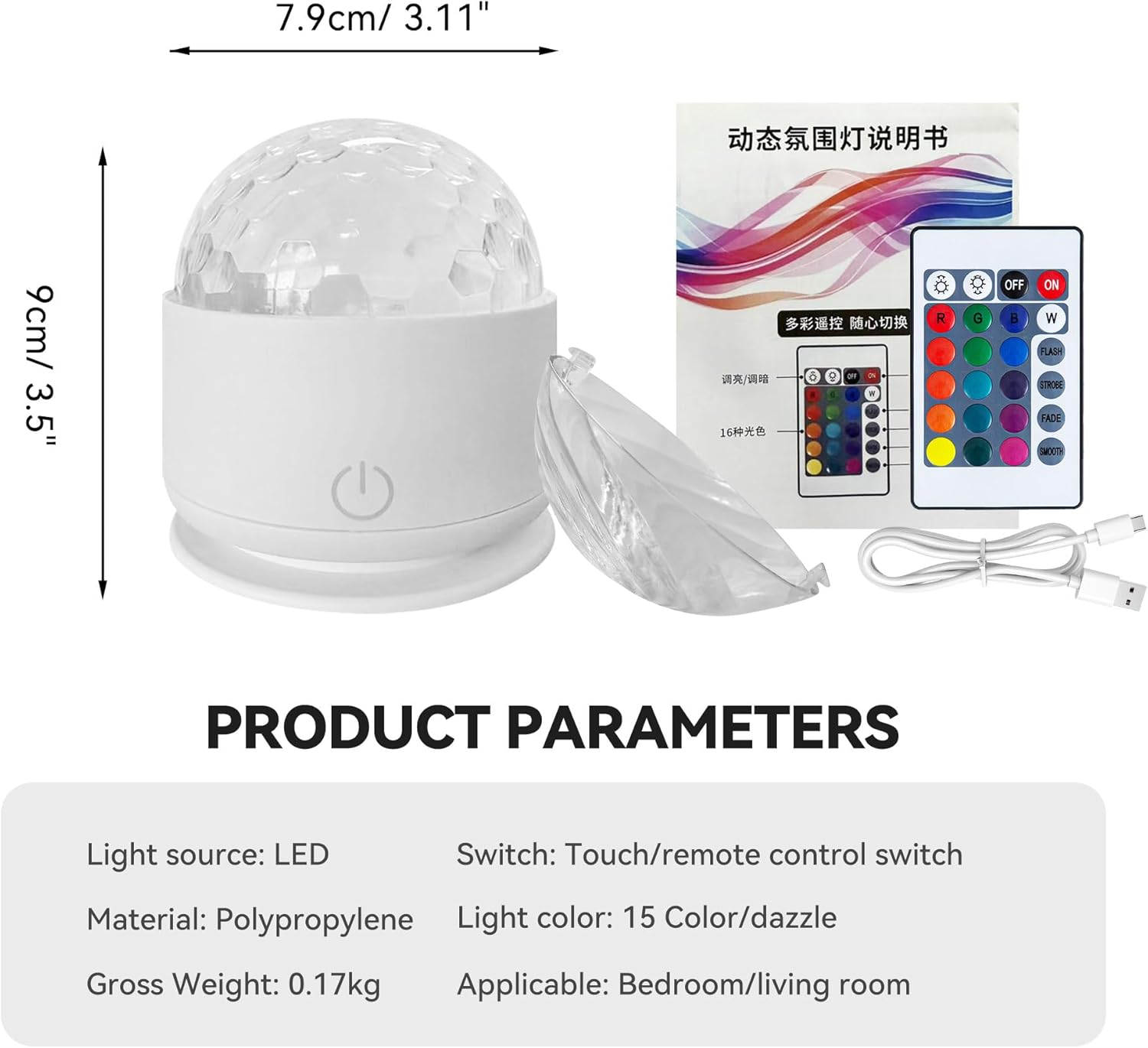 Calming Sensory Lights Projector for Autism & Anxiety Relief, Ocean Wave Light with 15 Color Patterns, Projects Water Ripple Effects on Walls/Ceiling, Sensory Toys for Kids & Adults