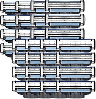 Mach 3 refis de lâminas de barbear para Gillette, lâminas de barbear masculinas manuais, lâminas de aço inoxidável de corte preciso Mach 3 Turbo com lubrificação dupla, lâmina Mach 3 para homens e mulheres (32 peças)