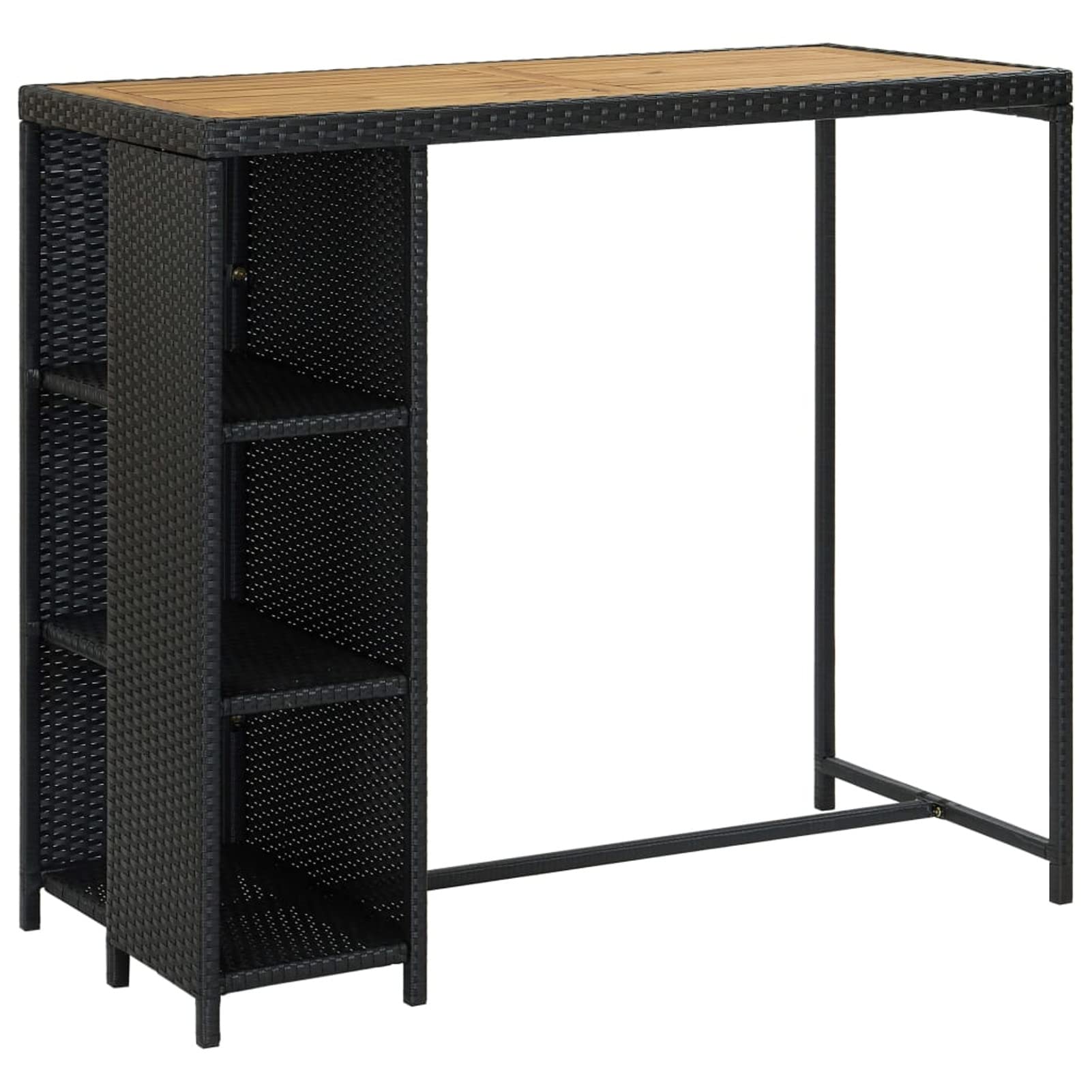 Tidyard Catherinol Ensemble Bar de Jardin Meubles d'Extérieur Table et Chaises de Patio Meuble de Bar de Jardin 5 pcs et Coussins Résine tressée Noir