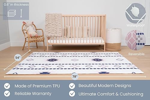Miniatura 5 de ThriveFully Kids Tapete de juego para bebé para el piso, tapete para gatear con el tiempo boca abajo, tapete de juego de espuma suave no tóxica,