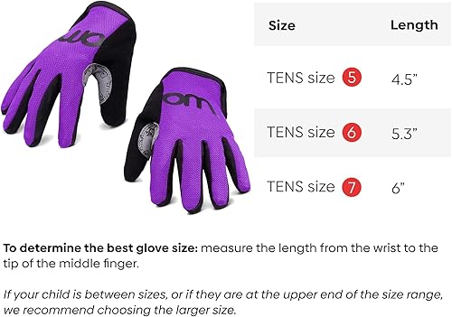 Miniatura 2 de woom TENS - Guantes de bicicleta para niños y jóvenes, protección completa con agarre para ciclismo de carretera y ciclismo de montaña (niños y