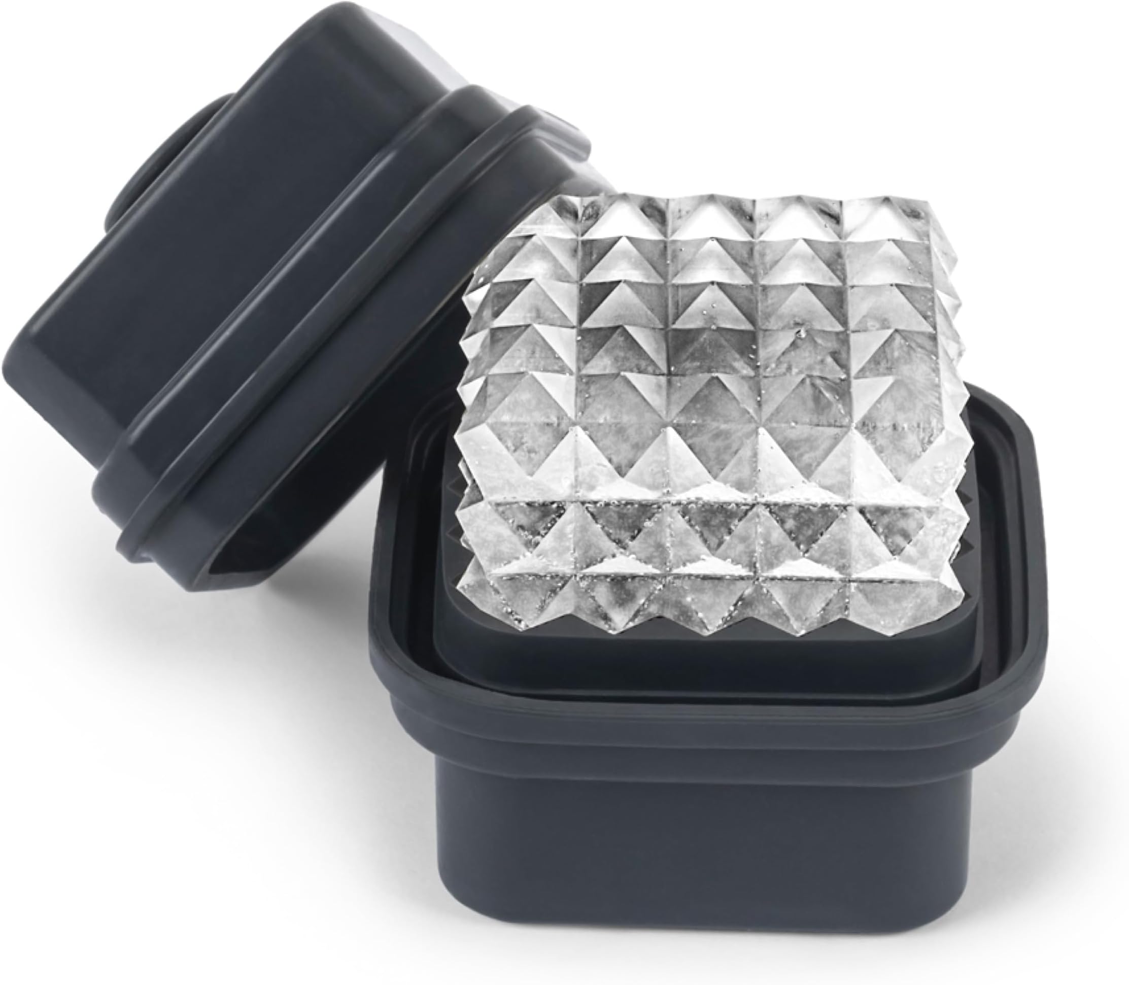 W&P Design Prism Single Ice Mold, Perfect Etched Large Cube, Slow Melting for Whiskey and Cocktails, Food Grade Premium Silicone, Dishwasher Safe, BPA Free (WP-ICE-CUB-CH)