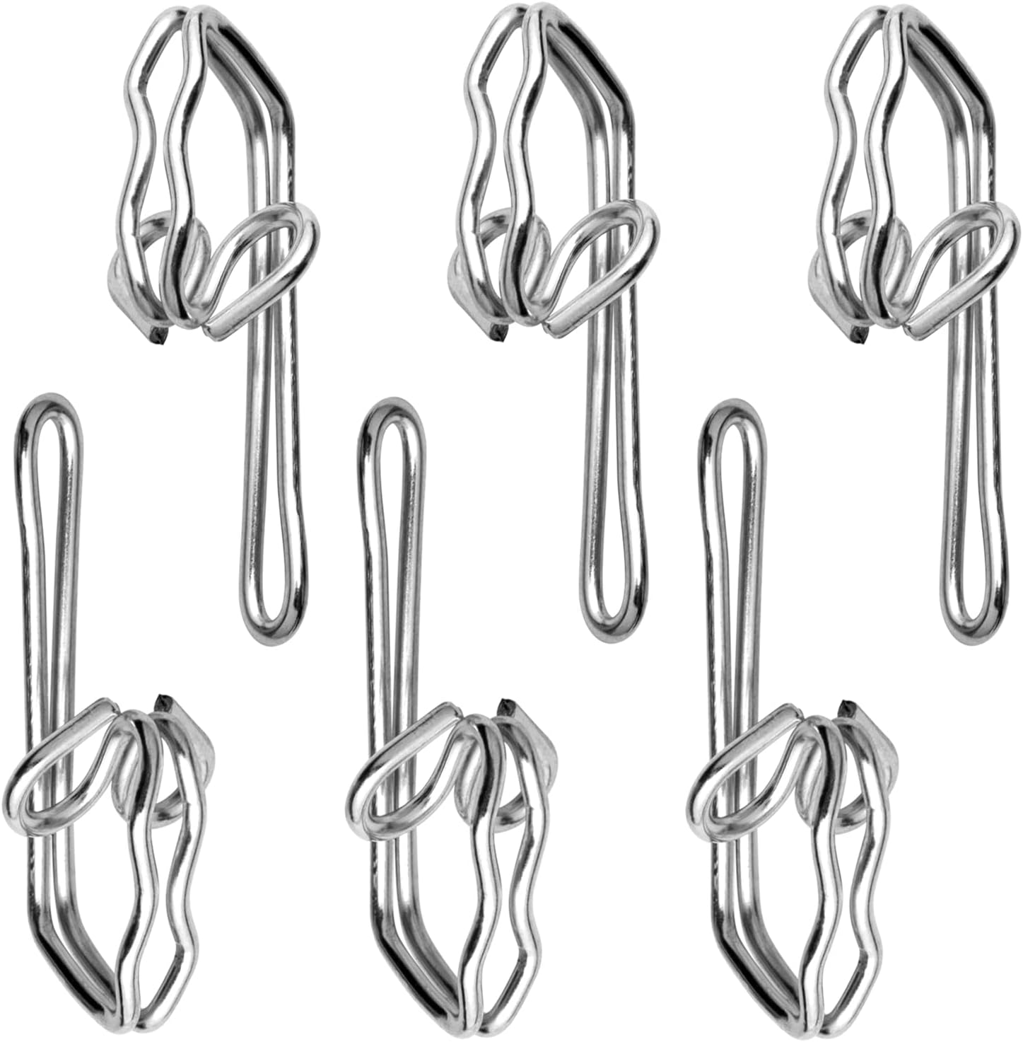 Curtain Hooks Metal Curtain Header Tape Drapery Hooks for curtains 2.9x1.2cm (100 Pack silver)…