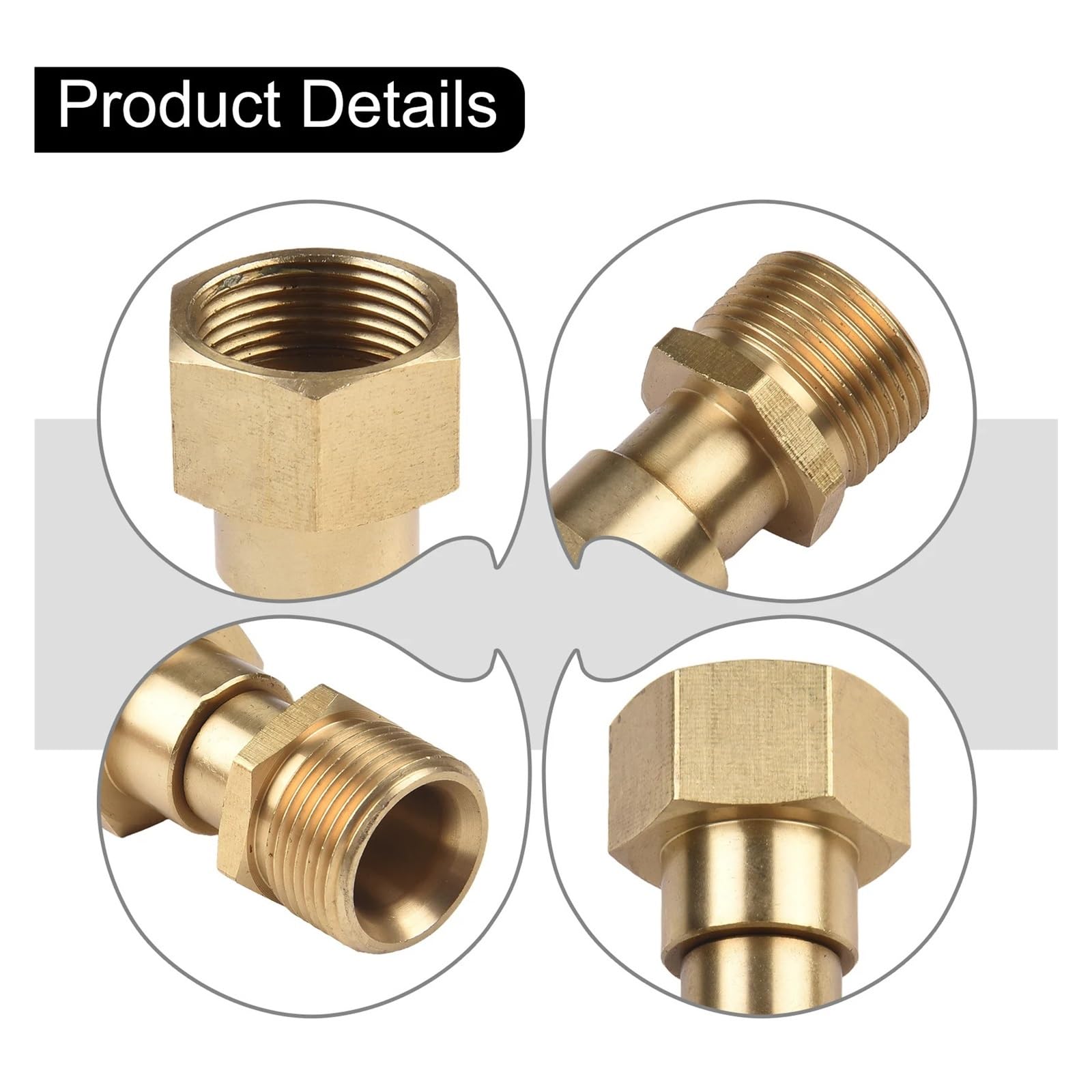 Adattatore M22 per idropulitrice con connettore girevole in ottone da 14 mm per maggiore movimento e durata, ideale per idropulitrici e applicazioni di pulizia