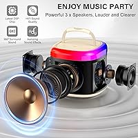 Vista 2 de Mini máquina de karaoke, altavoz Bluetooth portátil con micrófono para cantar en casa, fiesta de niños, regalos de Navidad, Halloween, cumpleaños