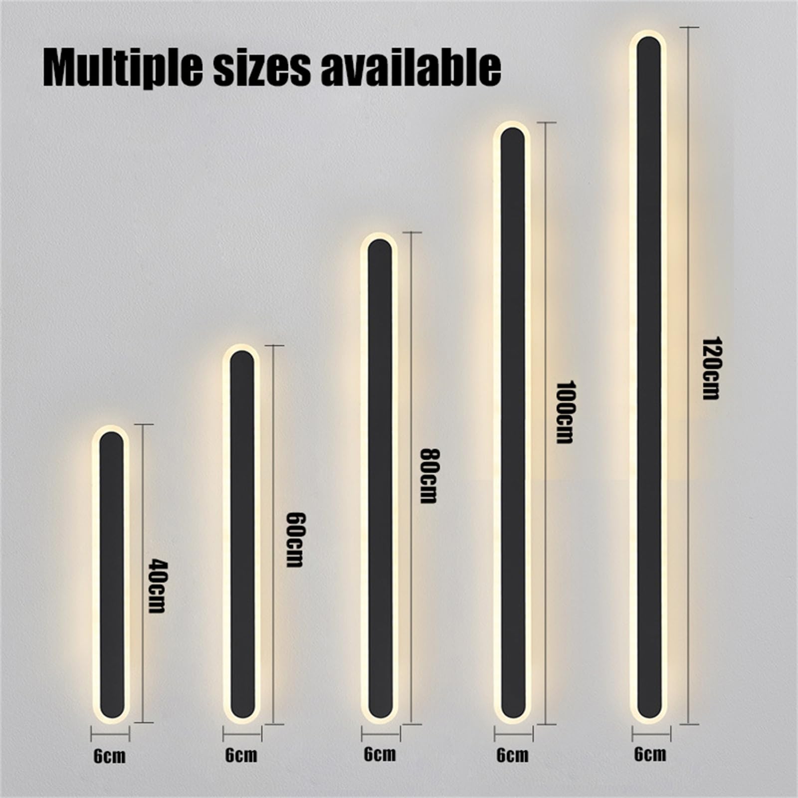 LED Innen Wandleuchte mit Hand Sensor Schalter Wandlampe USB Aufladbare Akku Betrieben Wandleuchten 120cm 2700K/4000K/6500K Wandbeleuchtung Moderne für Schrank Wohnzimmer Hotel (Neutral Licht,60cm)