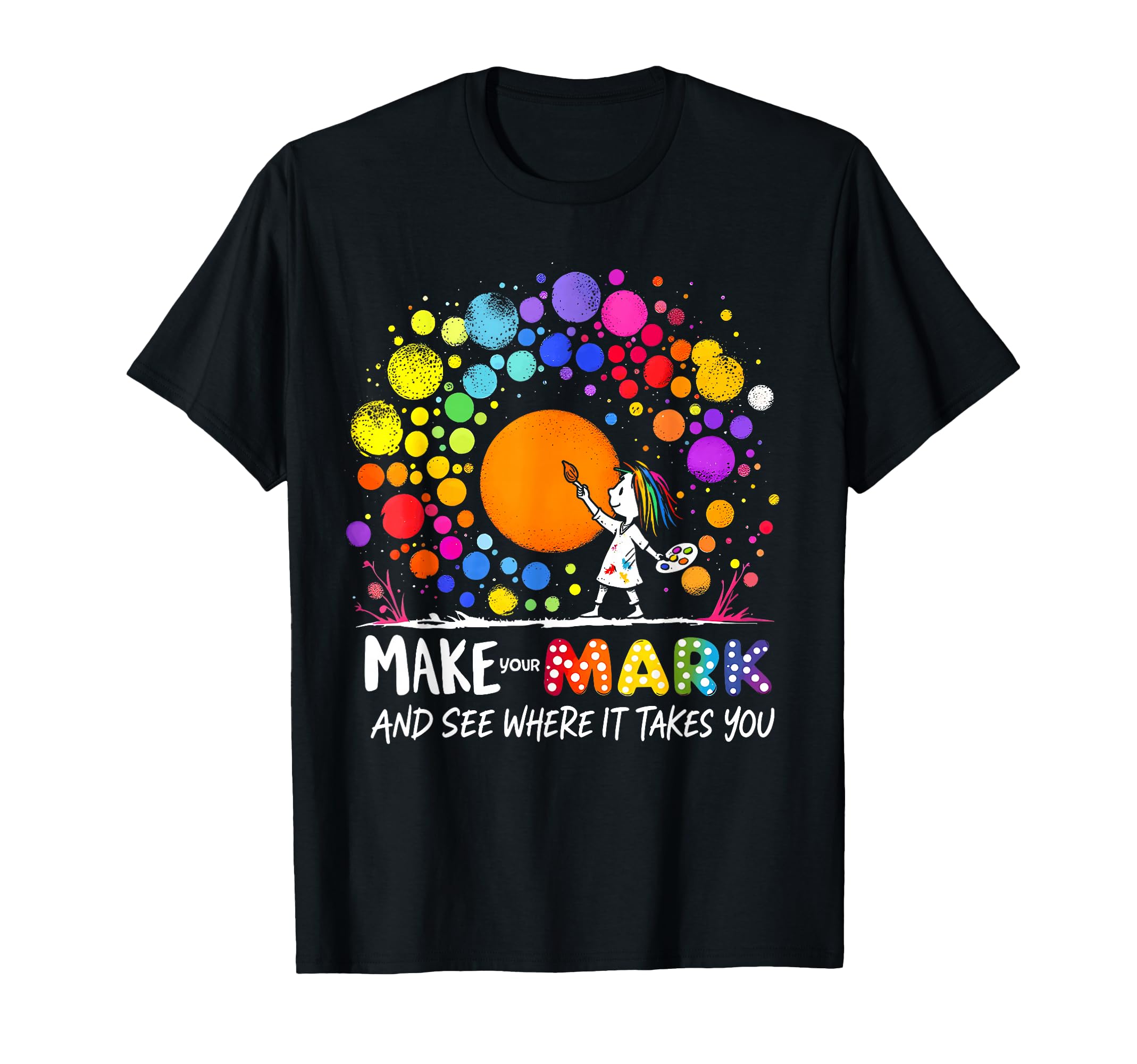 Colorful Dot Day Designs Make Your Mark Happy Dot Day Girls Boys Colorful Polka Dot T-Shirt