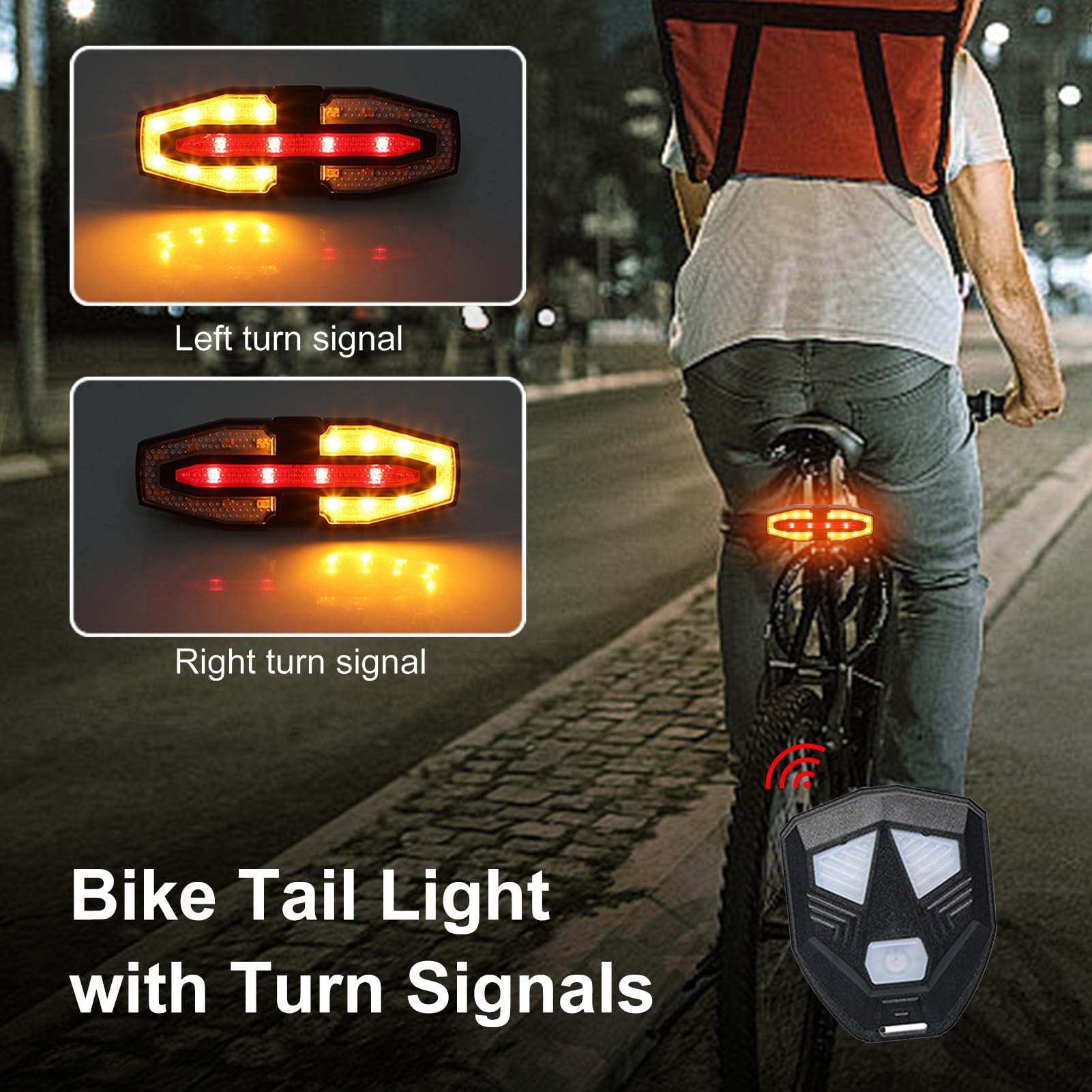 Amazon | ノーブランド品 USB 充電式自転車ウインカー、ウインカー付き 