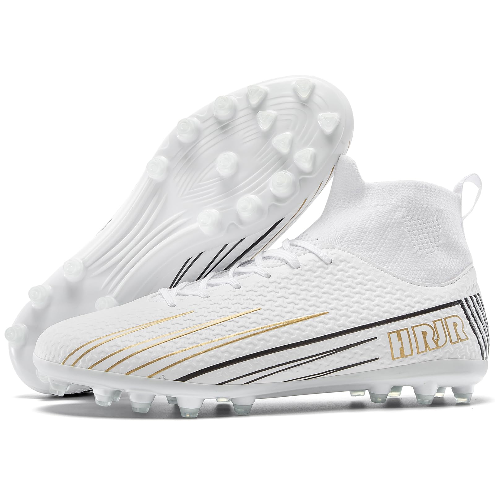 Unisex-Child Soccer Cleats High-Top Football Cleats Lightweight Training Soccer Shoes