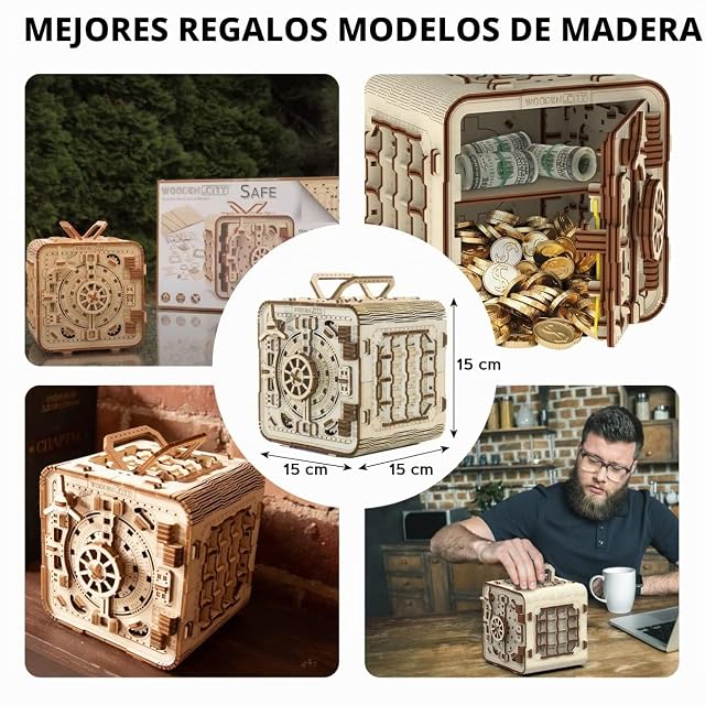 Foto 6 de 8 de WOODEN.CITY Caja de Seguridad, Puzzle 3D Madera, Kit de Construcción Sin Pegamento, Mecánico 3D Rompecabezas