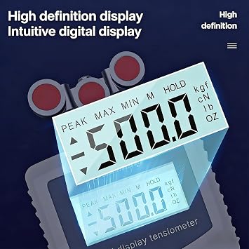Professional Digital Cable Tension Meter with 3 Working Modes & 6 Units Conversion, USB Data Storage & Output, Portable Tension Gauge for Wire Filament Optical Fiber Test,5000CN