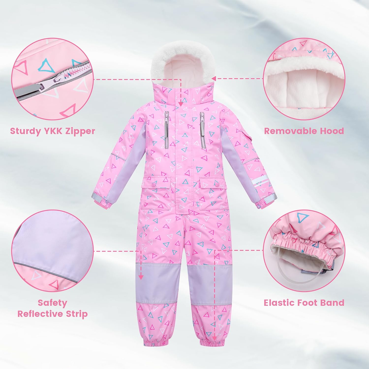 Yueta Kids Snowsuit One Piece, Waterproof Snow Suit for Boys Girls, Ski Jackets Jumpsuits Overalls for Skiing Snowboarding - Image 3