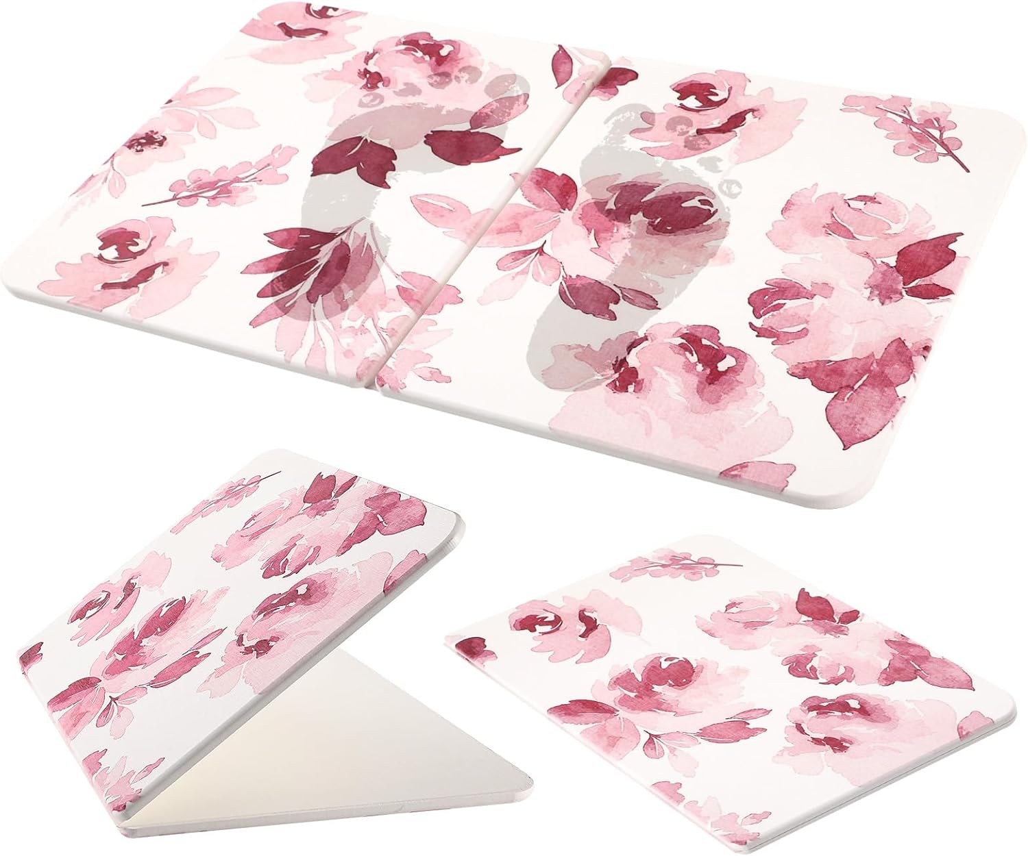 Stone Bath Mat Diatomaceous Earth Shower Mat, Non-Slip Bath Mat for Bathroom, Quick Drying Bathroom Rugs Natural Easy to Clean, 24"×16" (Pink)