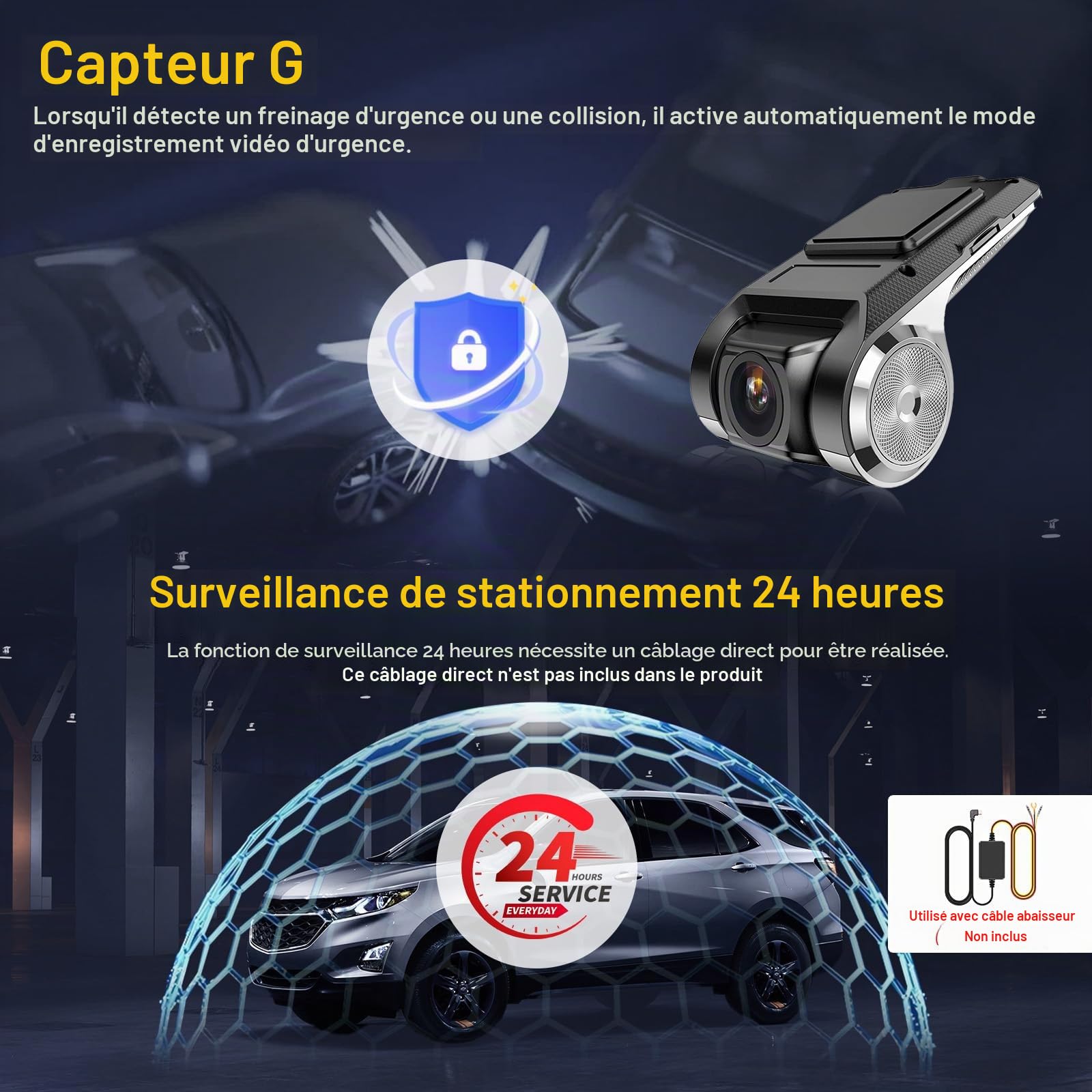 Hikity Dash Camera Voiture Avant avec 32GB SD Carte pour Autoradio Android, Dascham de Voiture avec Enregistrement en Boucle, capteur G, détection de Mouvement, Prise en Charge de la Fonction ADAS