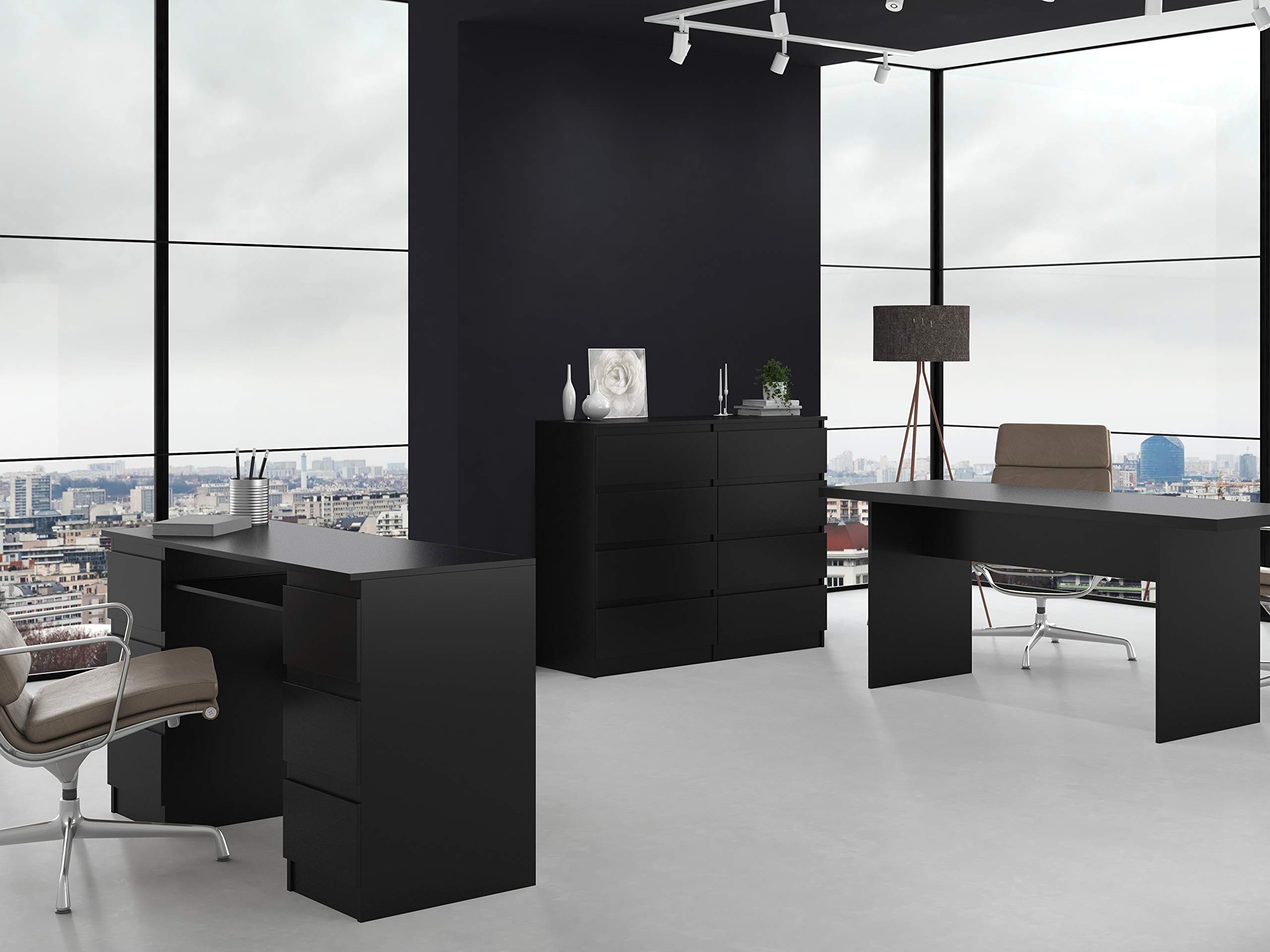 Comò ADGO Malwa M8 Con 8 Cassetti, 120x97x40 Cm, In Truciolato Laminato, Colore Rovere Artisan