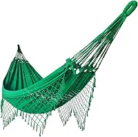 Rede de Dormir Casal Balanço de Algodão Reforçada 3,80m x 1,50m Verde Bandeira Suporta até 200 kg