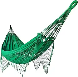 Rede de Dormir Casal Balanço de Algodão Reforçada 3,80m x 1,50m Cor:Verde bandeira