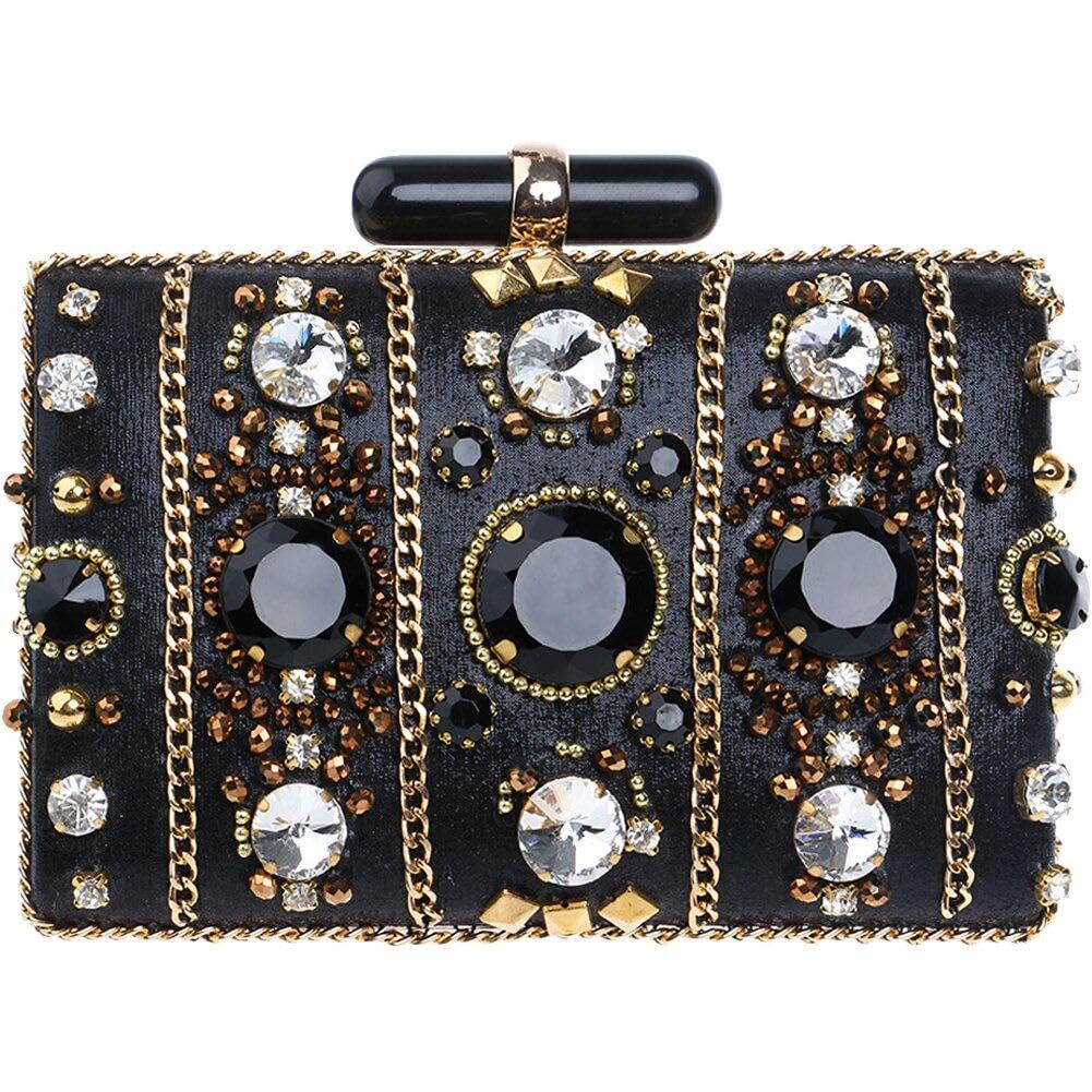 Sac à main perlé noir compact pour ranger vos essentiels de fête