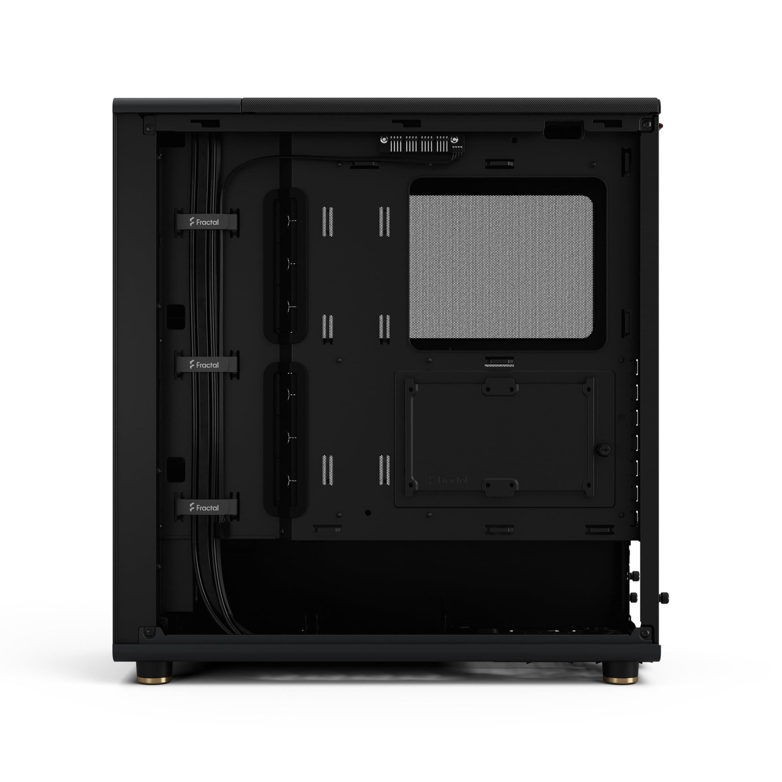 Fractal Design North Charcoal Black - Wood Walnut front - Mesh side panels - Two 140mm Aspect PWM fans included - Type C USB - ATX Airflow Mid Tower PC Gaming Case — view 10