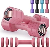Vista 8 de Zempox Adjustable Dumbbell Set of 2, 4 in 1 Hand Weights for Women at Home, 5 lb Weights Dumbbells set of 2, Each 2lb 3lb 4lb 5lb with TPU Soft Azul