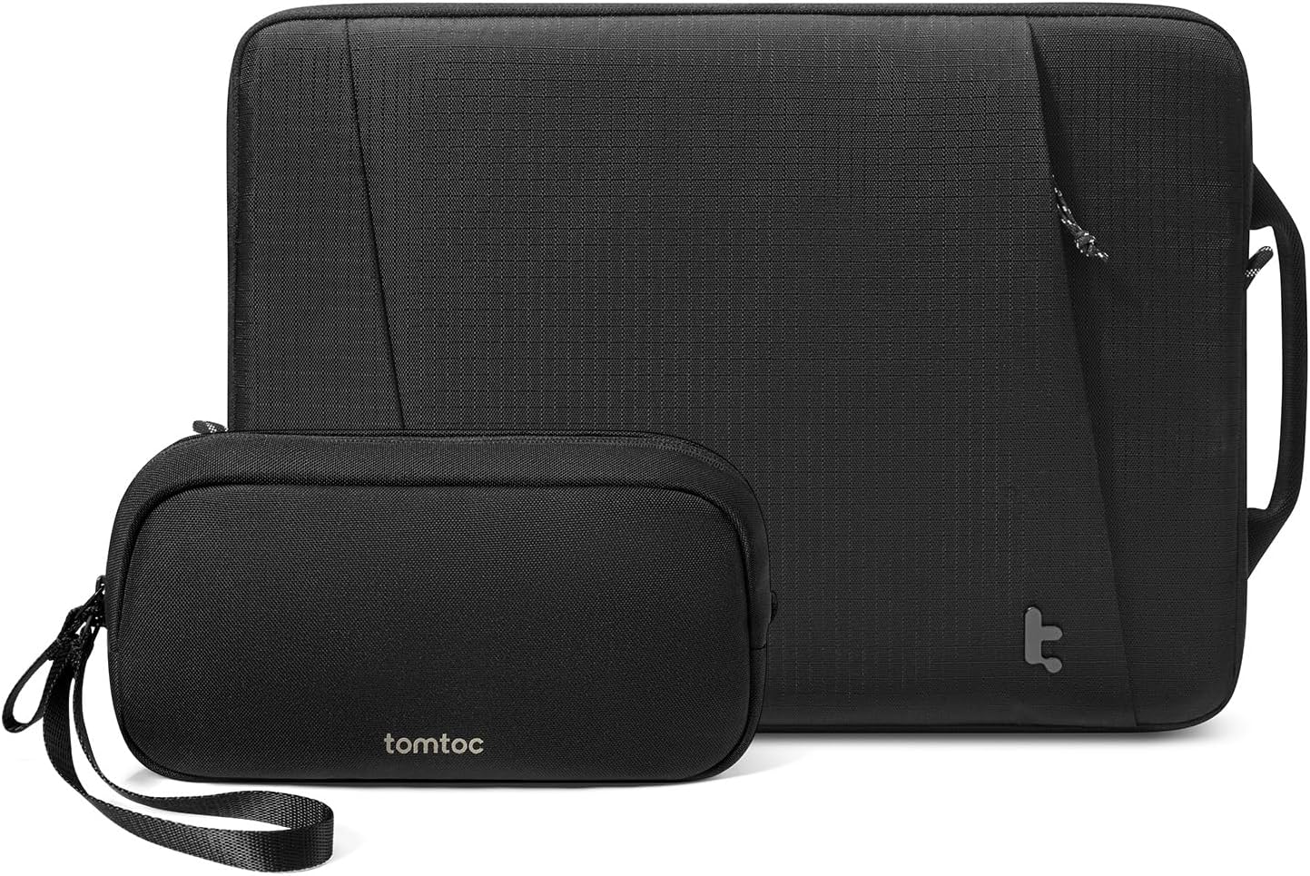 tomtoc Slim 15-inch 360° Protective Laptop Sleeve & T12 Electronics Organizer Travel Case, Water Resistant Travel Bag Cable Organizer for Essentials