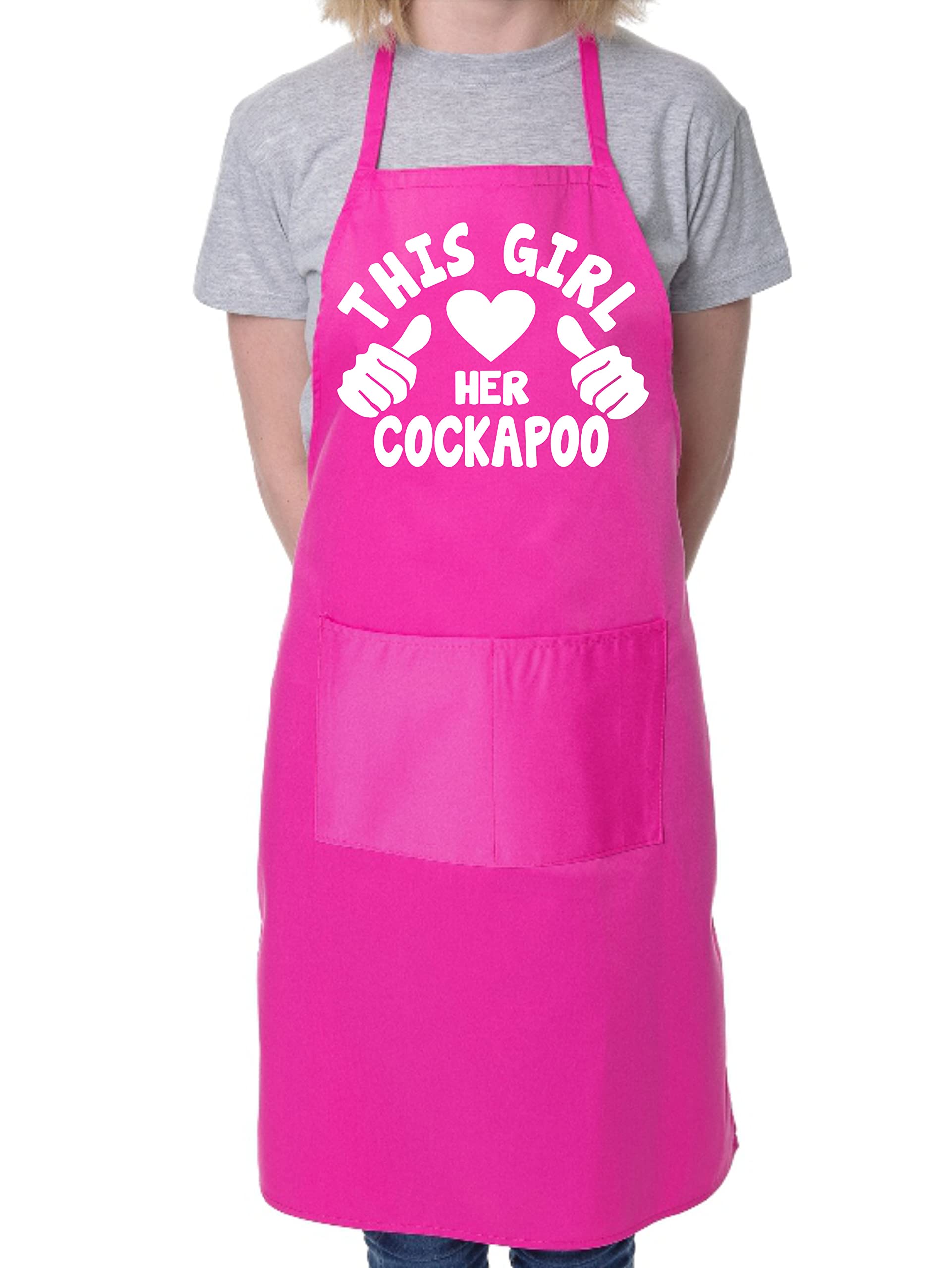 Print4u Boys Pink This Girl Loves Her Cockapoo Dog Bbq Cooking Funny Novelty Apron