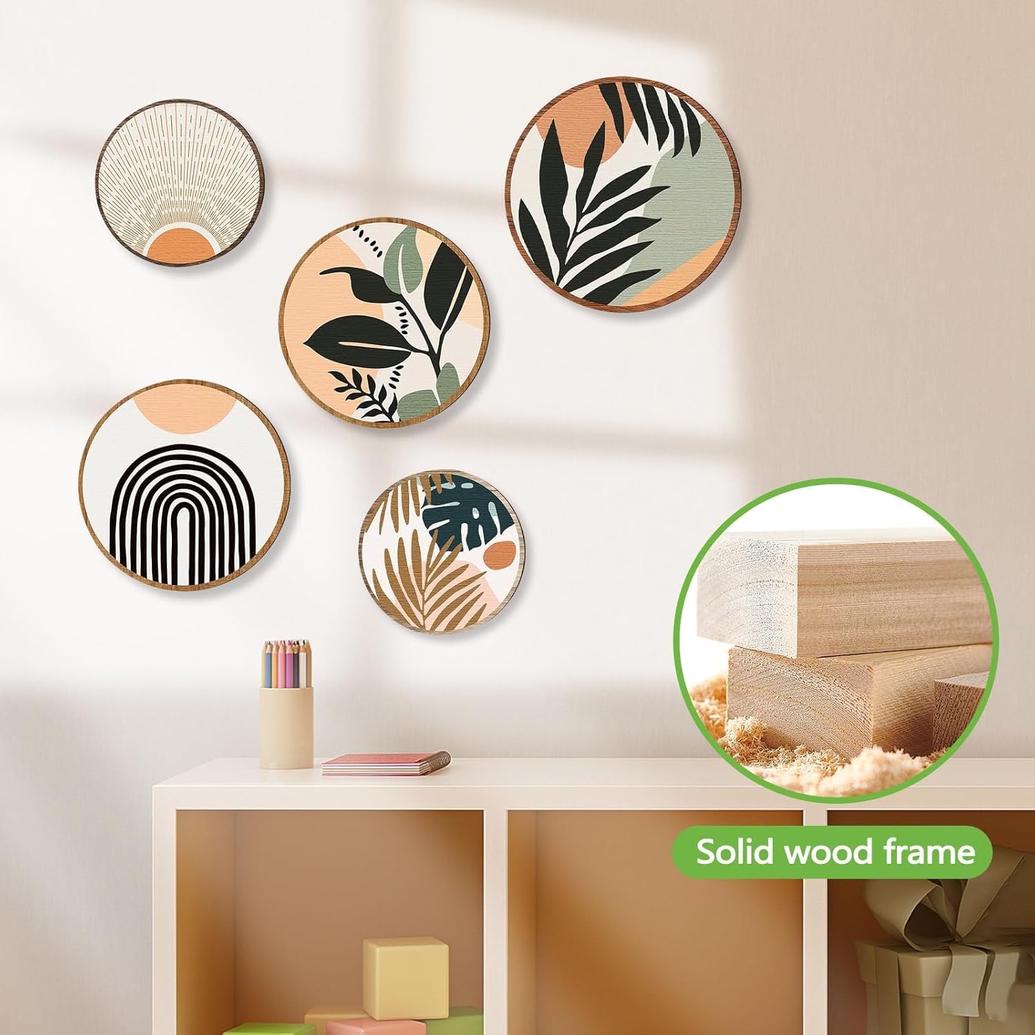 الاقتصادي - مجموعة لوحات فنية جدارية خشبية بتصميم بوهو مكونة م... - view 5