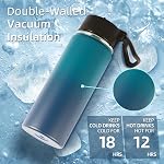 Volhoply 18oz Bouteille d'eau isolée en vrac 2 Pack,Bouteille d'eau en acier inoxydable pour enfants avec paille,Boute en métal réutilisable à l'intérieur de la bouche,Flacon de sport à double paroi pour boissons froides(Assortiment,2 Jeu)