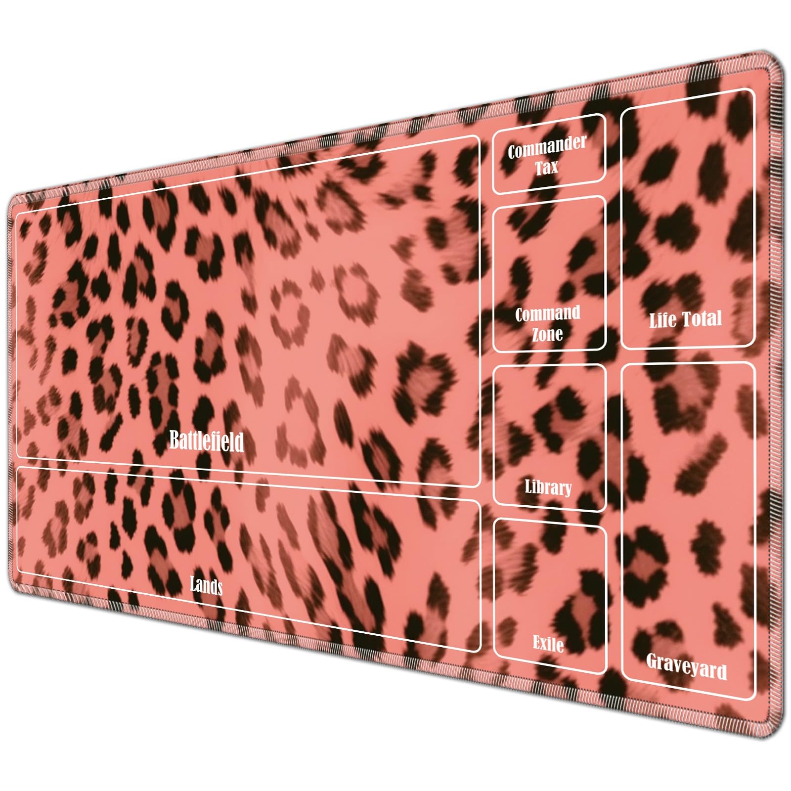 JANENFNA TCG Playmat with Card Zones 24 x 14 inches Mousepad Compatible for MTG Trading Card Game Play Mats Smooth Rubber Surface Magic The Gathering Play Mat, Leopard โ image 1