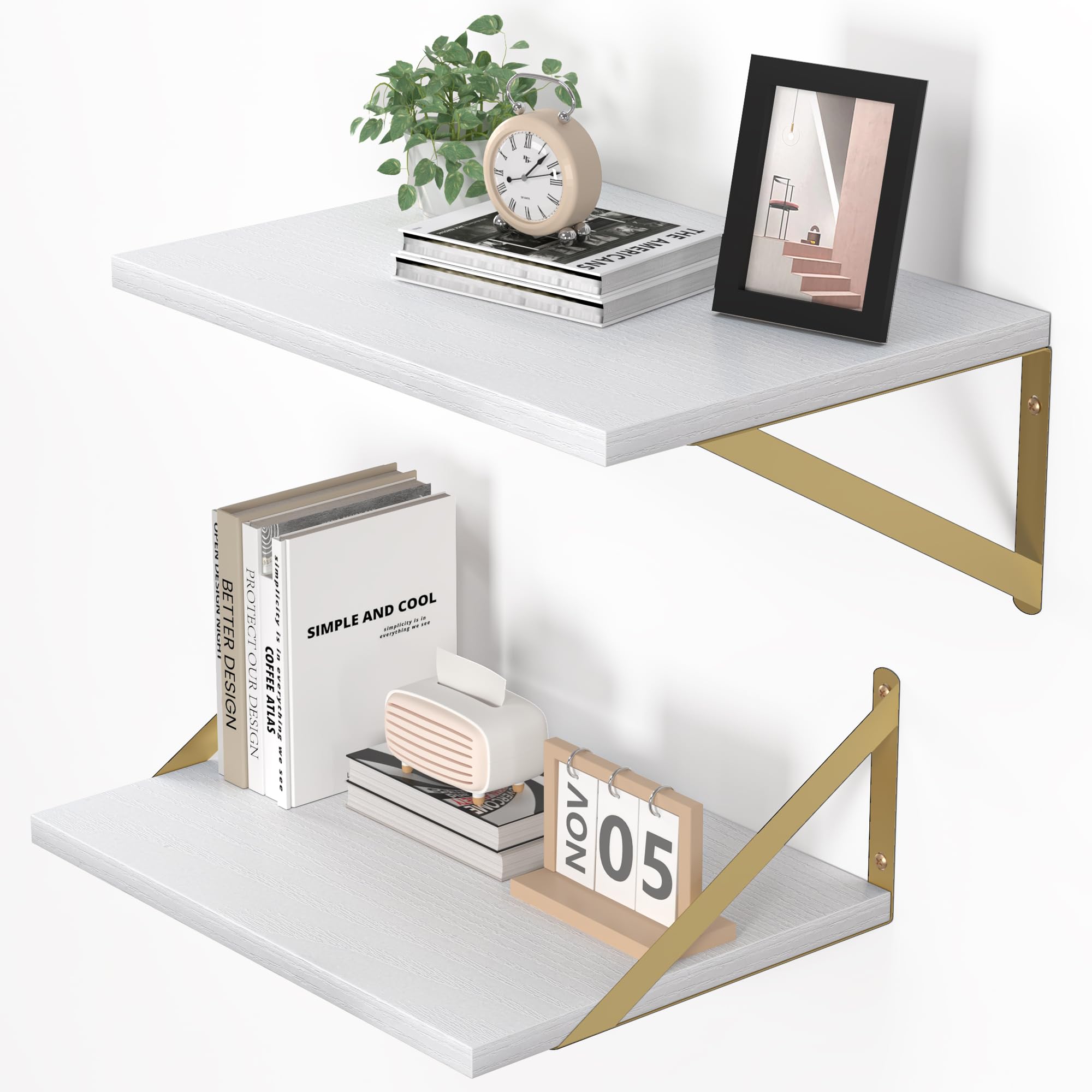 Heimlove Black Floating Shelves - Set of 2 -9