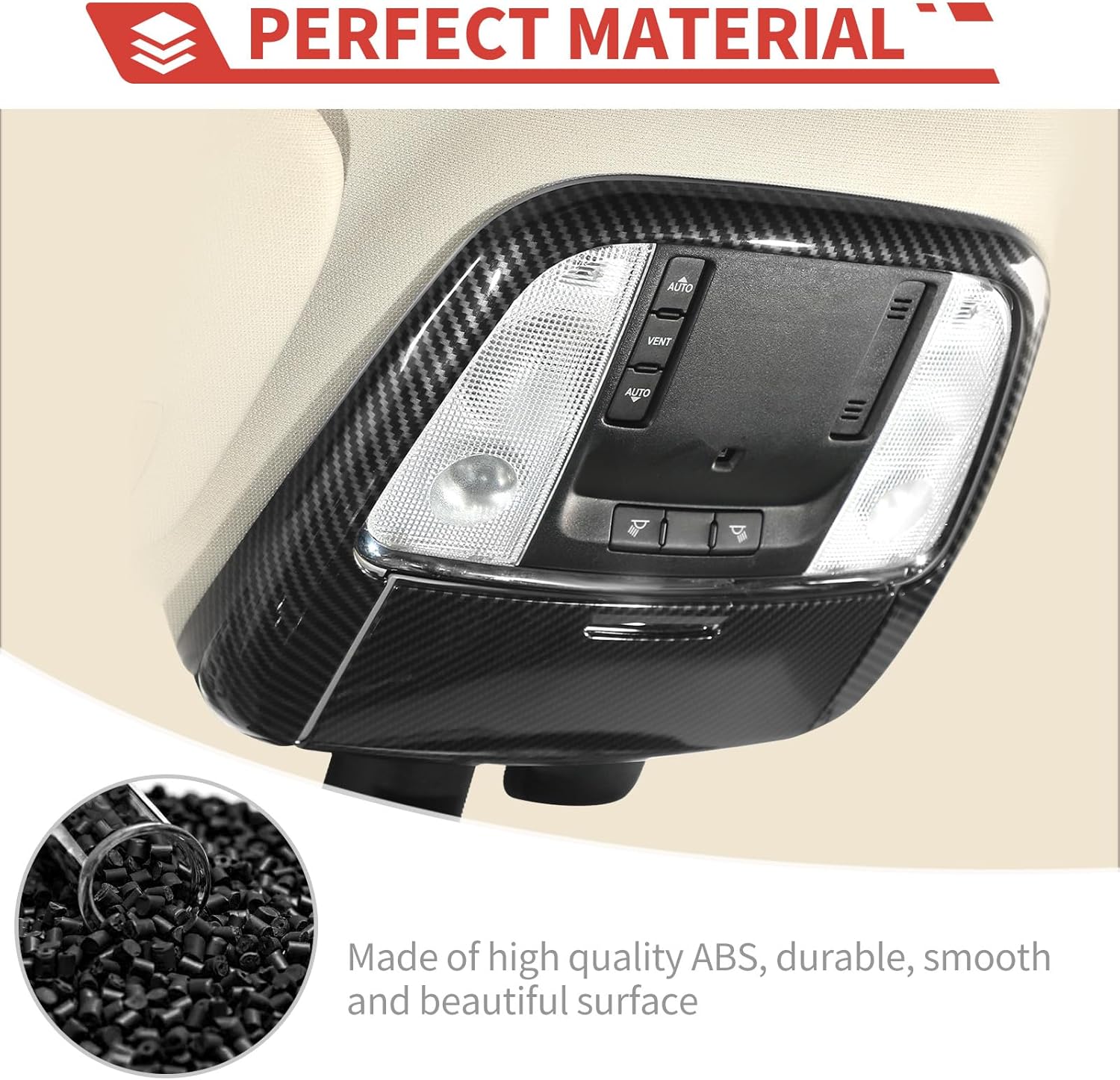 Front Roof Reading Light Panel fit for Dodge Charger Durango 2011+/ Chrysler 300C 2011+ Front Roof-Reading Lamp Cover Interior Accessories,Carbon Fiber Finish