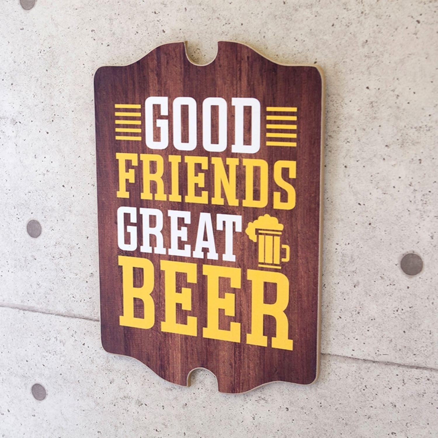 Akutsuki Boeki WB23003 Wood Board Good Friends Great Beer W13.8 x D0.4 x H19.7 inches (W35 x D1 x H50 cm)
