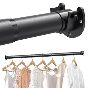Closet Rods for Hanging Clothes 17 to 84 Inches Stepless Adjustable Metal Closet Rod 1 3 Inches Heavy