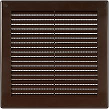 Vent Systems 200 x 200mm Brown Air Vent Cover - Flat Square Air Vents - Integrated Fly Screen - HVAC Vents for Bathroom, Home Office - Air Vent / Cover
