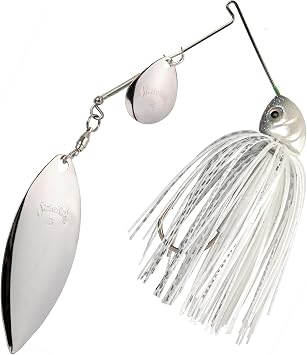 Strike King Tour Grade Heavy Cover Spinnerbait Lure, 3/4oz, White Chrome