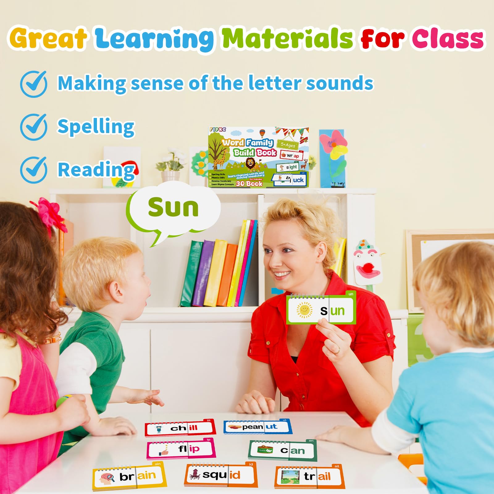 Word Family Build Book, 30 Read and Rhyme Flip Activity Book - Image 2