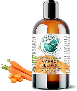Bella Terra Oils - Organic Carrot Seed Oil 16 oz - Pure Organic Carrot Essence, Offering the Best of Vitamin C & Omega Fatty Acids, The Beacon of Natural Skin Care