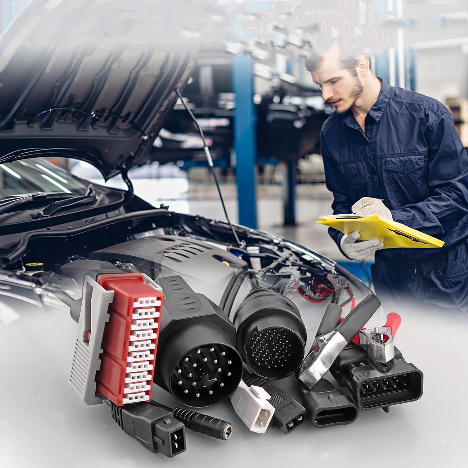 8er Adapter Set, Universal Auto Diagnosegerät Diagnose Adapter Kabelsatz, Diagnoseadapterkabel Diagnoseadapter kompatibel mit VW Audi BMW Opel