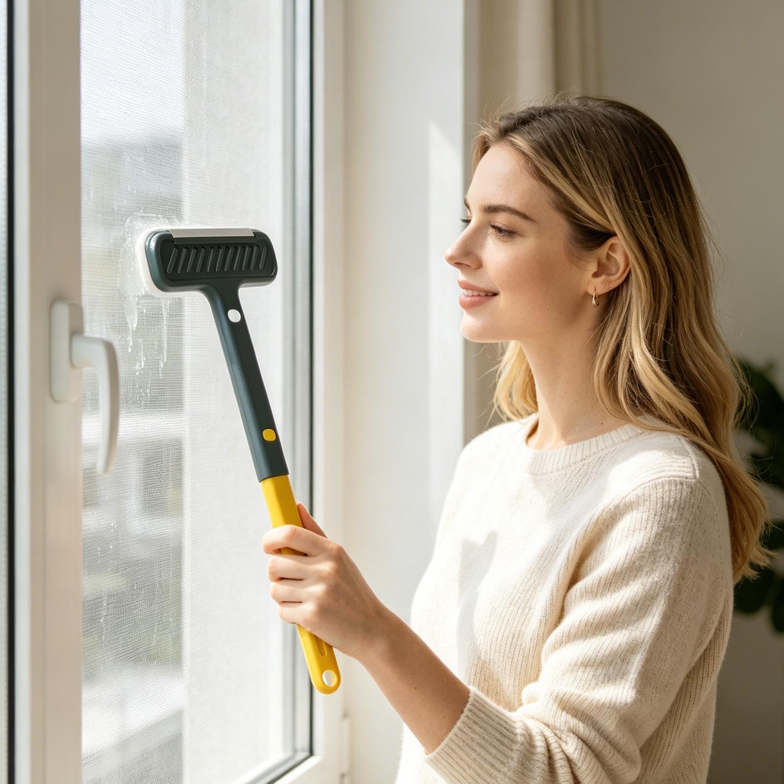 Pulitore per Zanzariere - Spazzola e Raschietto Riutilizzabili,Pulitore Multiuso per Schermi,per Porte da Patio Verande Pareti Divani Docce Esterni Casa Uso Domestico